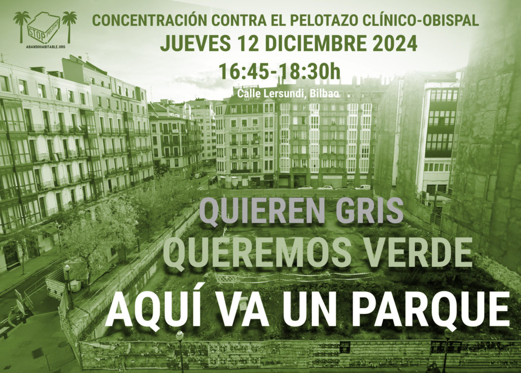 Concentración contra el pelotazo clínico-obispa. Jueves 12 diciembre 2024. 16:45-18:30h