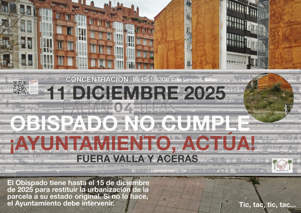 Concentración 11 de diciembre de 2025. Obispado no cumple ¡Ayuntamiento actúa!