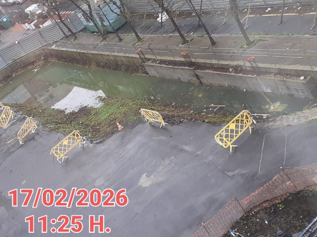 Aguas estancadas parcela de Obispado y Mutualia. 17-02-2026