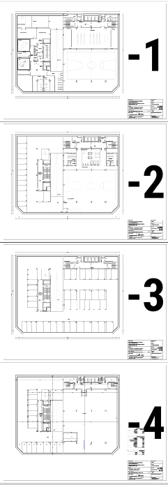 Plantas -4 a -1. Modificación 2020 en la licencia del proyecto de construcción de 2019.